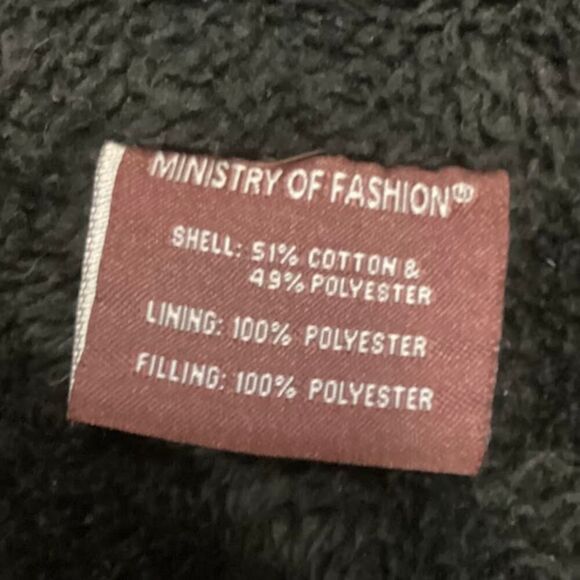 Ministry of Fashion Full Zip Fleece Bomber Side Pockets Jacket in Charcoal Large - Picture 6 of 8